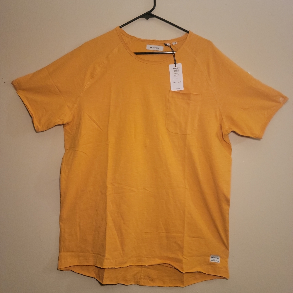 NEW Jack & Jones Men's Pocket T-Shirt Mustard Yellow Size (XLarge)